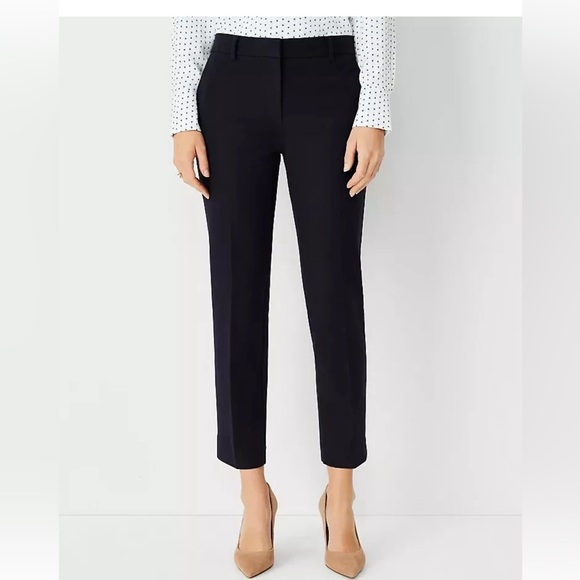 New $98 Ann Taylor Eva Ankle Pants curvy navy sz 4 - Picture 1 of 2